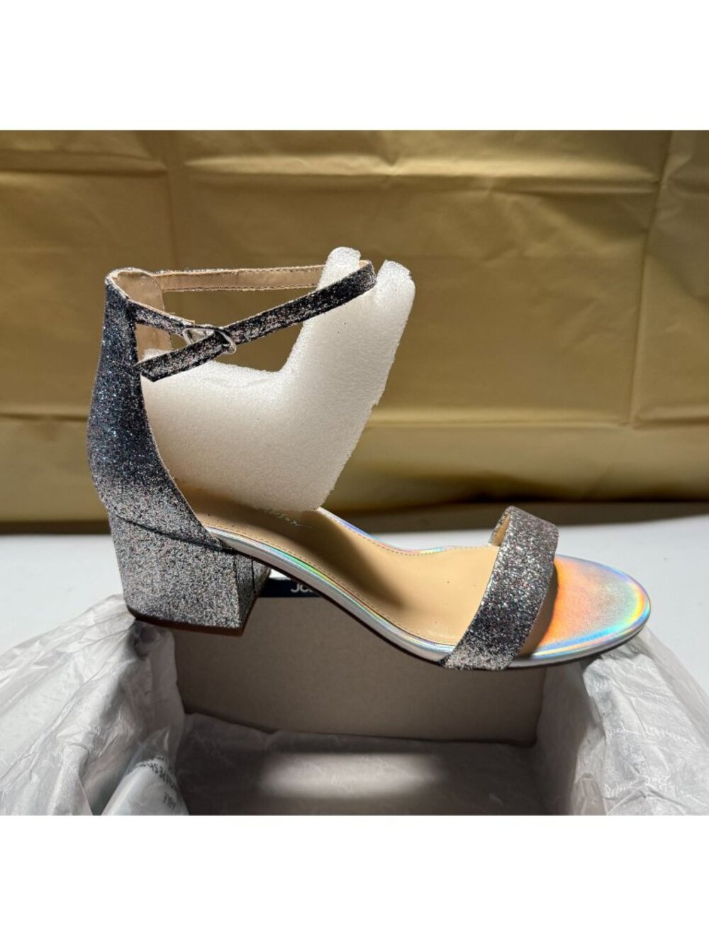 Blue by Betsey Johnson Women's Shoes Mari Heeled Sandal Silver Multi Size 8.5